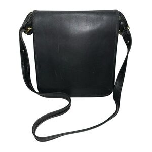 Coach Vintage Black Leather Legacy Studio Flap Crossbody Shoulder 9144 Bag